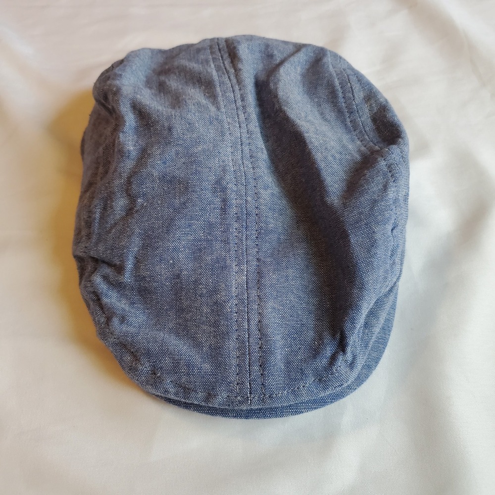 Kids Blue Chambray Flat Cap Newsboy Hat vat and jack nwt